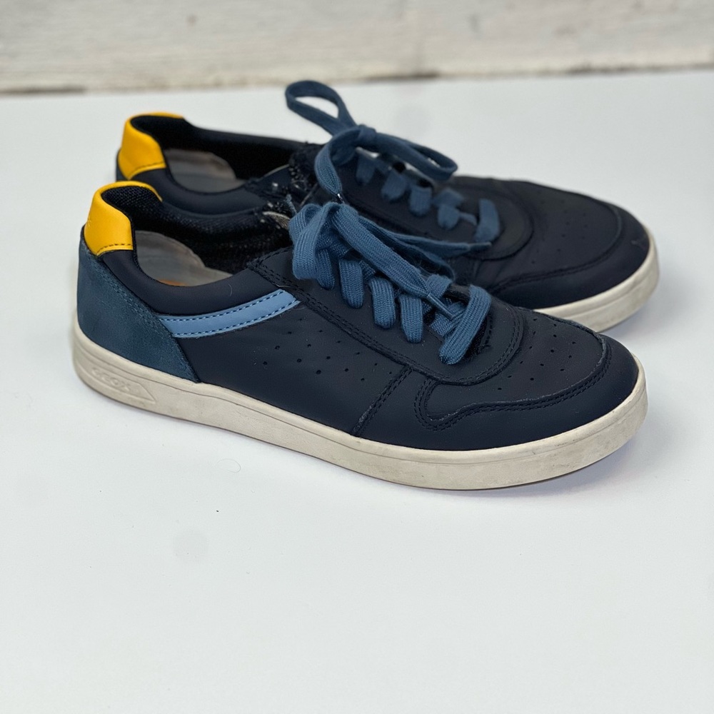 Geox Navy DJRock Leather Sneakers, 37